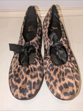 Report Leopard Print Ballet Flats Bow Detail Slip On Shoes Women’s 9